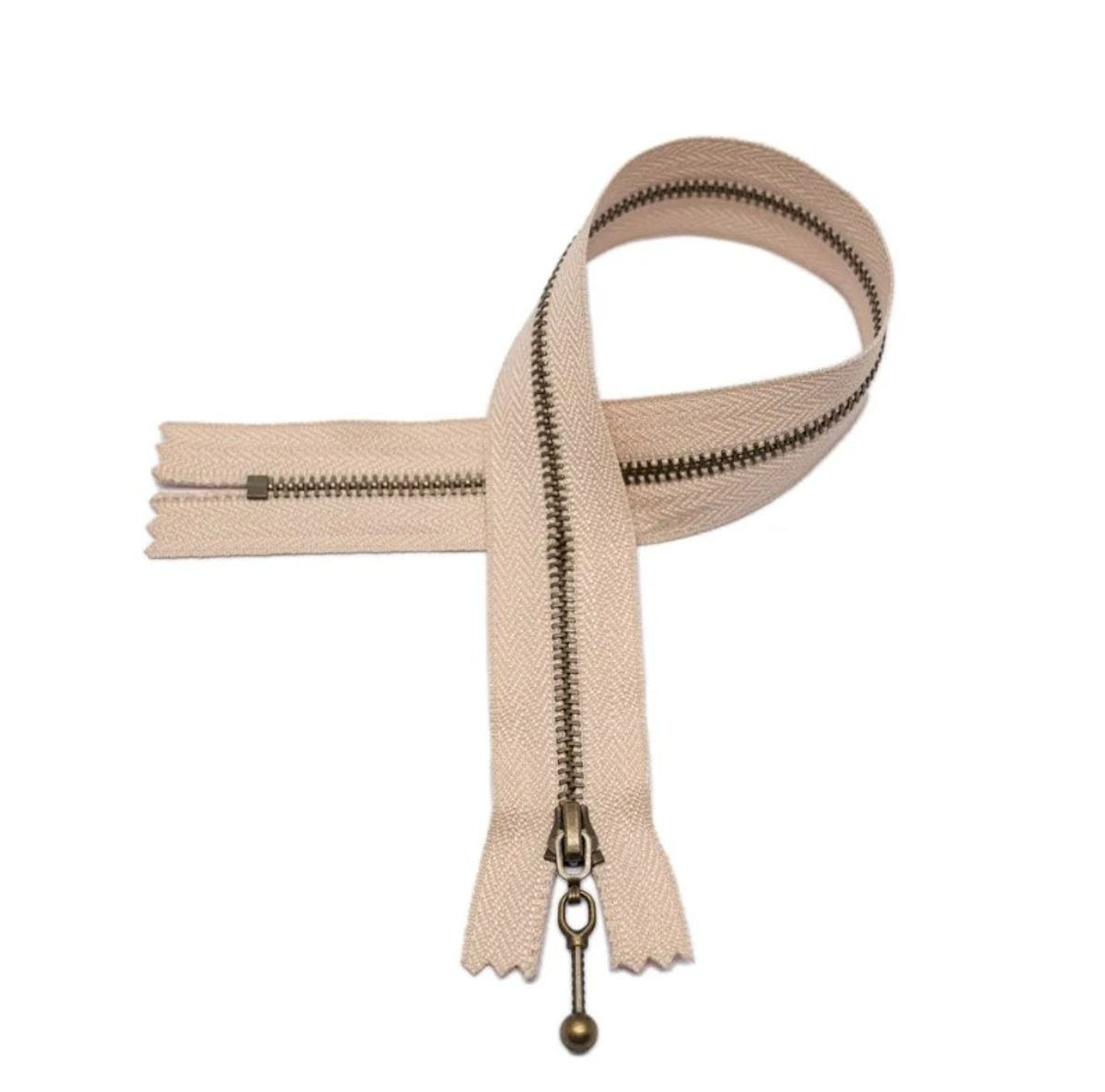 Glidelås 25cm 5mm Beige