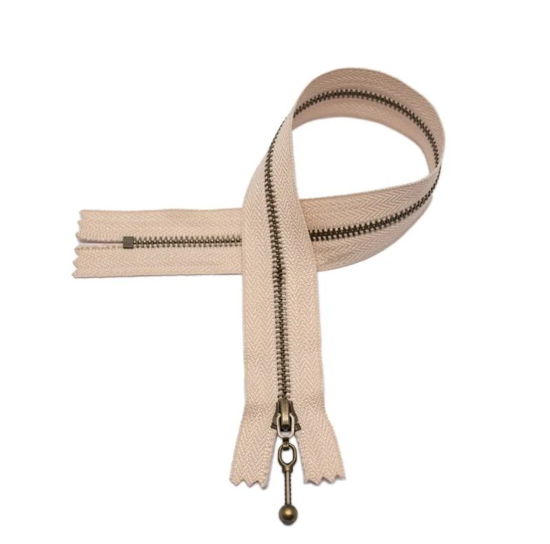 Glidelås 25cm 5mm Beige