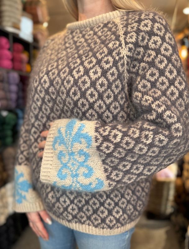 Fryd Sweater - marsipan/grå/turkis