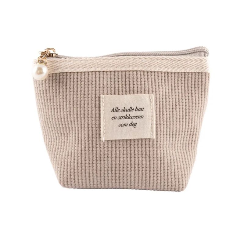 Strikkeveske Beige 13x10cm